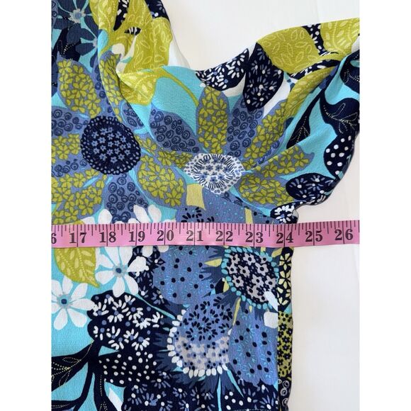 Habitat Floral Blouse Top Flare Flutter Sleeve Tiered Artsy Drapes Classic Large - Picture 16 of 16